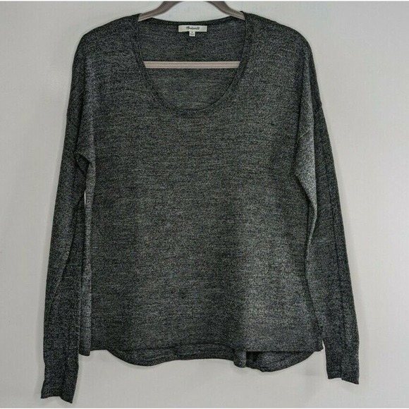 Madewell Sweaters - Madewell Womens M Heather Ebony Southstar Wool Blend Pullover Knit Sweater FLAW